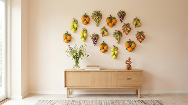 Caja Company ophæng hængt i klynge på en lys væg