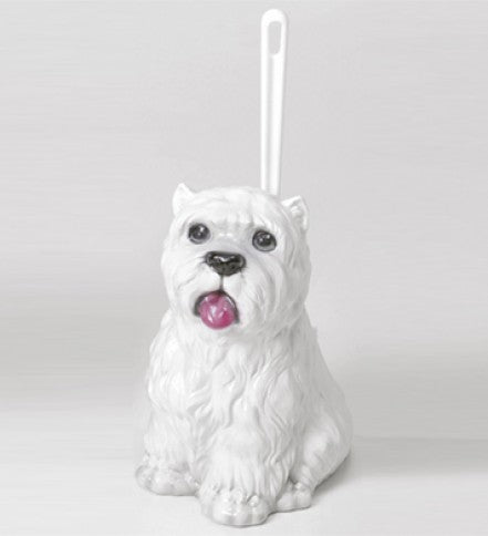 Westie Toiletbørsteholder - porcelænsfigur fra Selected by dims studio – som blikfang i hjemmet