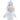 Hvid plysagtig monsterfigur med englevinger og glimmer, håndmalet juleornament i glas fra Cody Foster