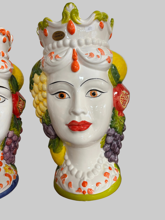 Testa Di Moro vase - frugt kvinde 45 cm set fra en anden vinkel