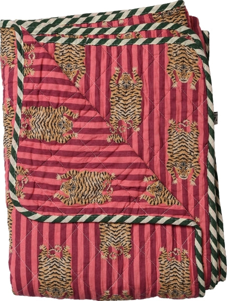 Quilt Ethnic plaid i bomuld, tiger/pink fra EJA