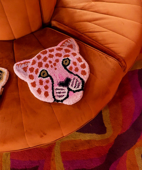 Pink leopardhoved tæppe fra Doing Goods