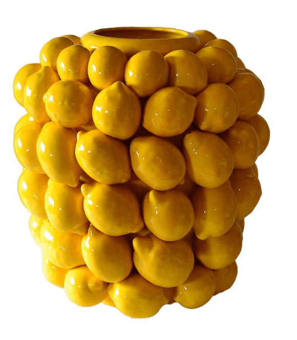 Vaso con limoni - ceramica italiana