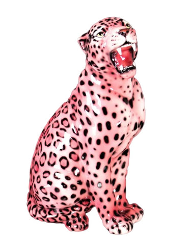 Pink leopard - porcelænsfigur 62 cm fra Selected by dims studio – som blikfang i hjemmet