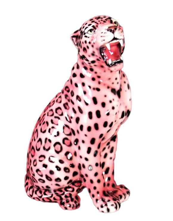 Pink leopard - porcelænsfigur 62 cm fra Selected by dims studio – som blikfang i hjemmet
