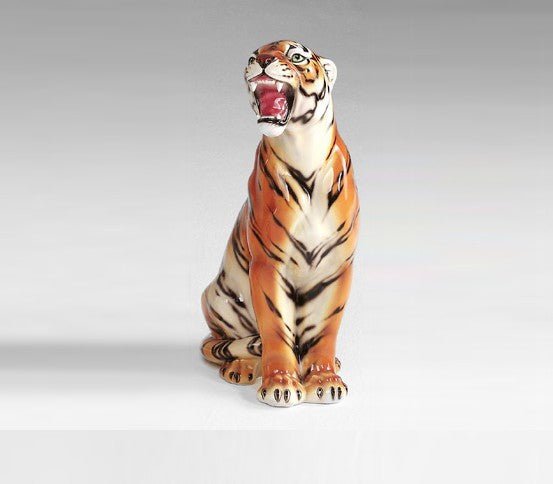 Tiger - porcelænsfigur 88 cm set fra en anden vinkel