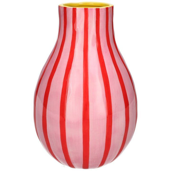 Pink rød stribet vase originalbillede