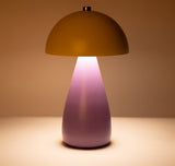 Bordlampe, genopladelig, lys gul/violet