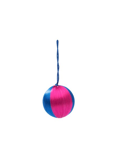 Blue/pink striped Christmas ornament