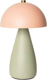 Bordlampe, genopladelig, lys grøn/pink