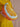 Navelina pude i bomuld, gul detalje nærbillede