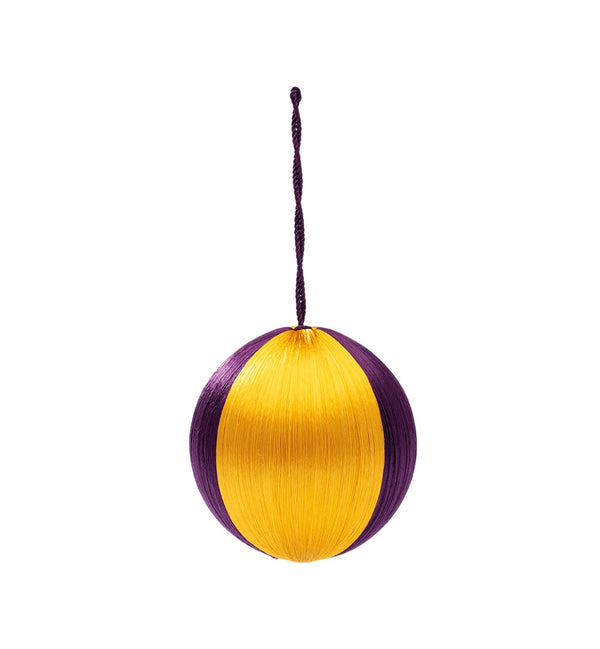 Gold/purple striped Christmas ornament