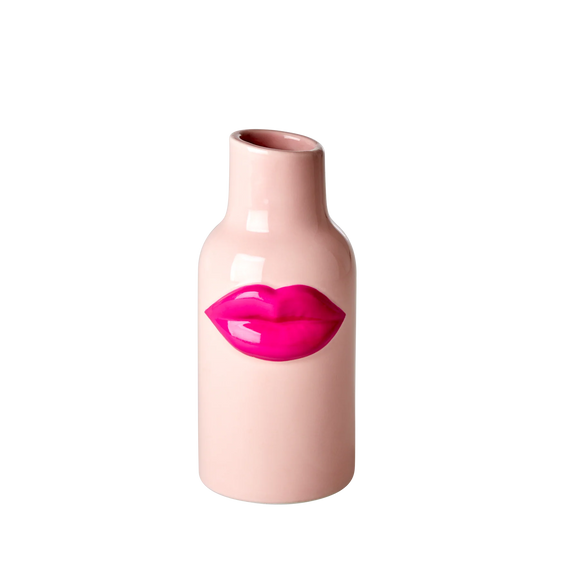 ”We believe in red lipstick” vase - lille fra Rice