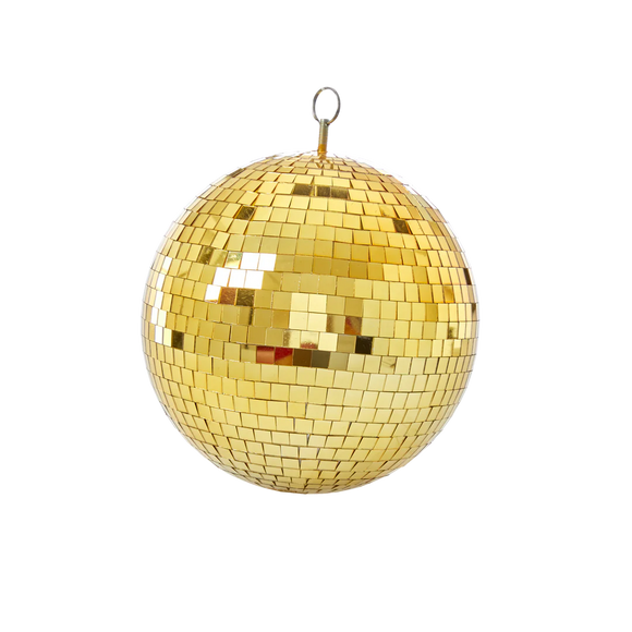 Stor Discokugle - Guld fra Rice - festlig diskokugle