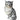 Gray angora cat - porcelain figurine 35 cm