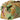Light green jungle-print cosmetics/toiletry bag