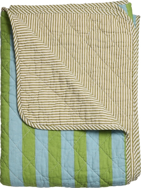Plaid, Quilt Ethnic - grøn/blå stribet fra EJA