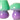 AU MAISON - Mushroom lamp in green and violet glass - 16x13 cm