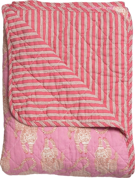 Plaid, Quilt Ethnic - pink med tigere fra EJA