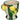 Green striped potted planter with lemons