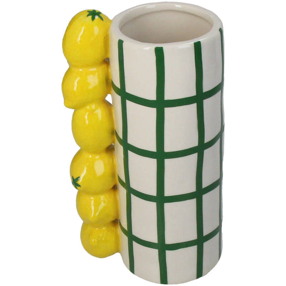 Vase med citroner og grønne striber fra Kersten