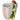 Pink striped potted planter with bird and lemons