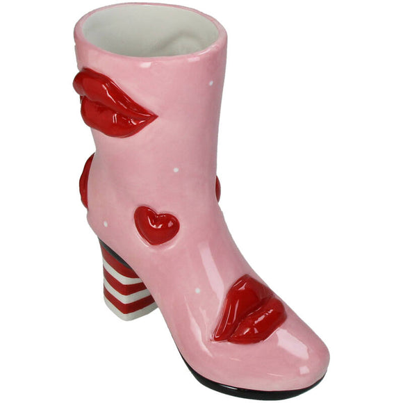 Pink støvle vase med læber fra Kersten