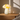 Svampe lampe i gul/hvid/mint glas - 17x15 cm fra EJA – tændt i hyggeligt rum