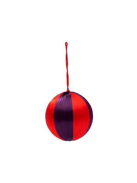 Purple/red striped Christmas ornament