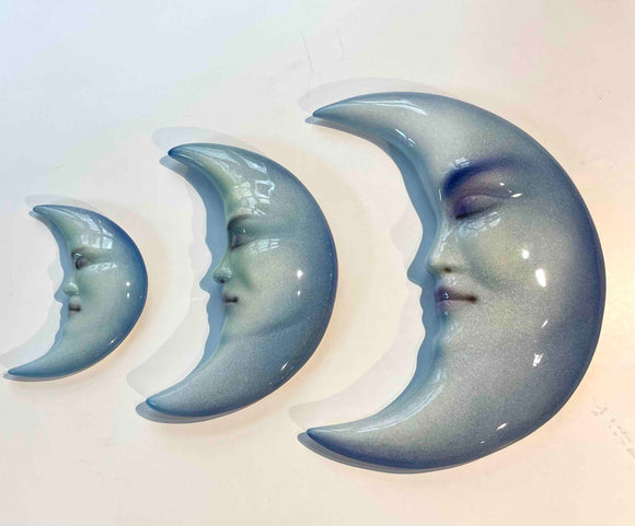 Keramische wanddecoratie „Blauwe maan“ – in verschillende maten! – decoratief beeldje voor in huis